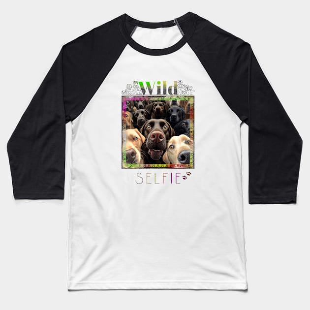 Dog Labrador Pet Wild Nature Funny Happy Humor Photo Selfie Baseball T-Shirt by Cubebox